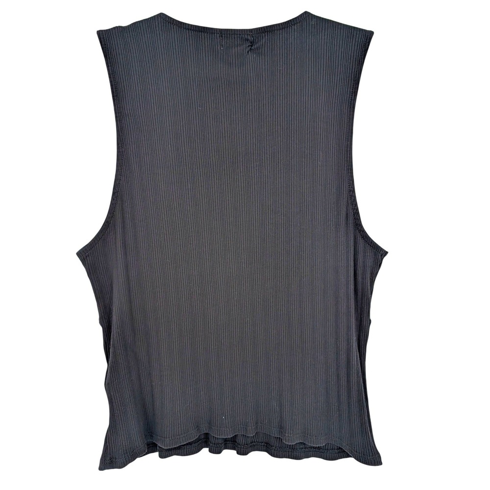 Nation LTD Leticia Ribbed Tank XL Black Organic Pima Cotton‎ Minimalist Capsule - Picture 2 of 9